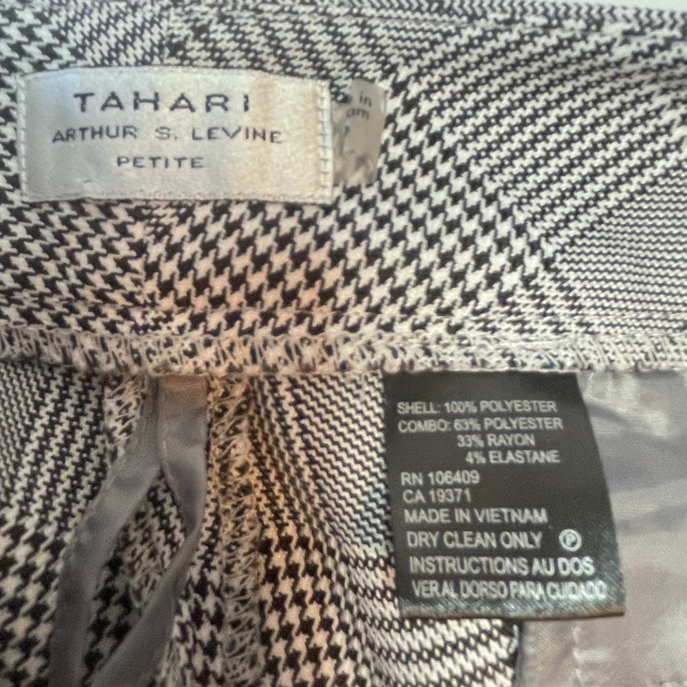 Tahari Arthur S. Lavine Plaid Petite Pants  8 8P - Picture 8 of 9